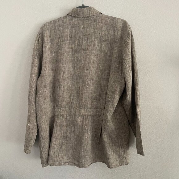 FLAX shacket jacket tunic button down - Picture 3 of 6